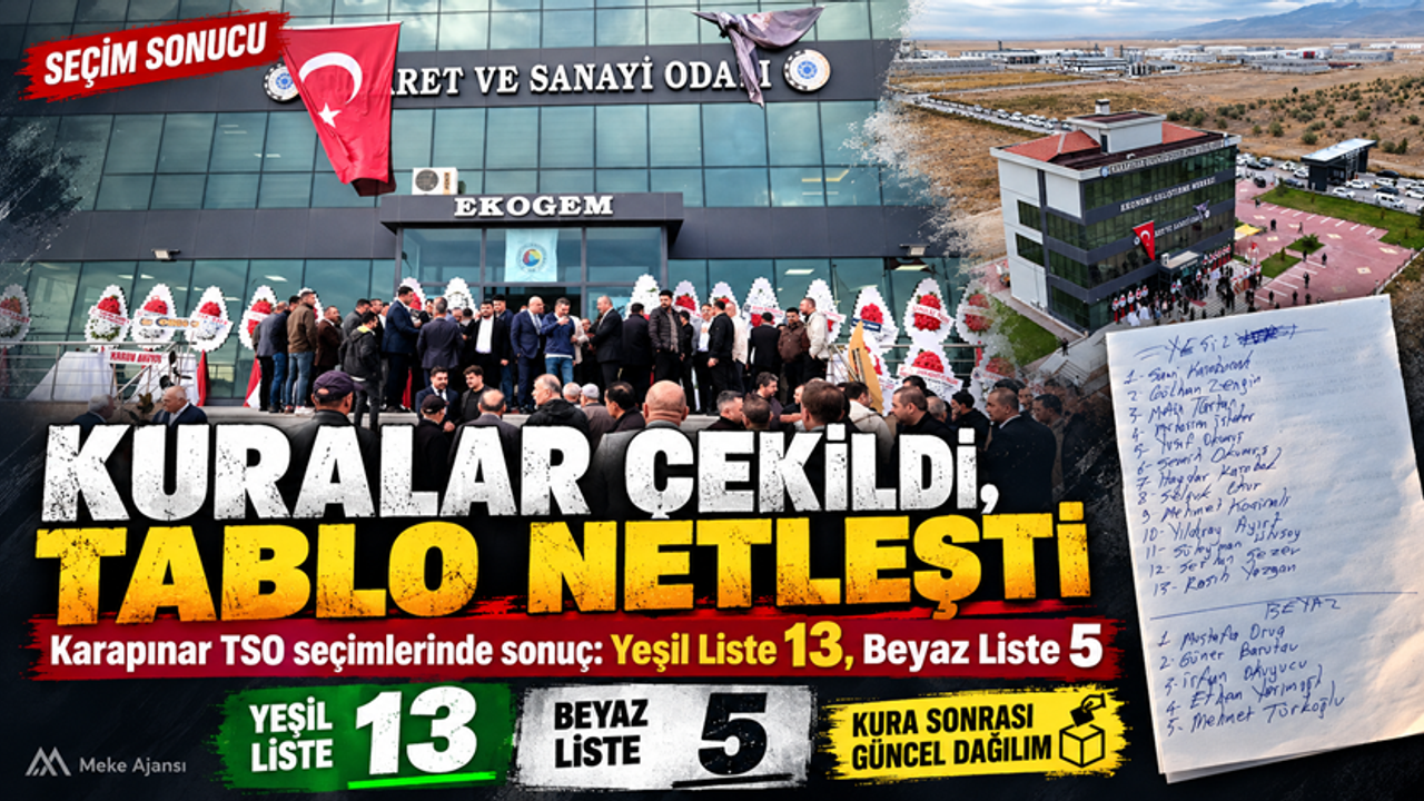 KARAPINAR TSO’DA KURALAR SONRASI TABLO DEĞİŞTİ: YEŞİL LİSTE 13, BEYAZ LİSTE 5