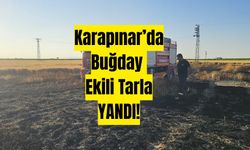 Karapınar’da buğday tarlasında çıkan yangın söndürüldü