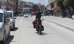 Bisikletiyle İtalya'dan yola çıkan Matthias Schwarz, Karapınar'da mola verdi