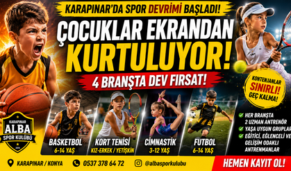 KARAPINAR'DA SPOR SEFERBERLİĞİ! EKRAN BAĞIMLILIĞINA KARŞI ALARM: ALBA SPOR KULÜBÜ'NDEN 4 BRANŞLIK DEV HAMLE!