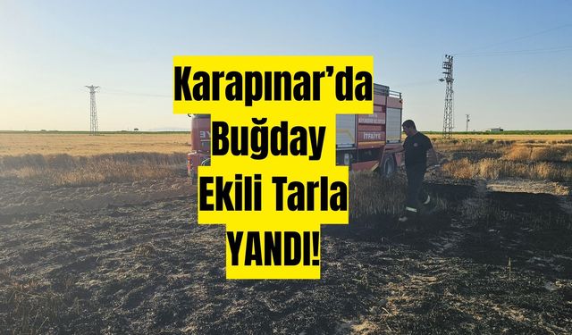 Karapınar’da buğday tarlasında çıkan yangın söndürüldü