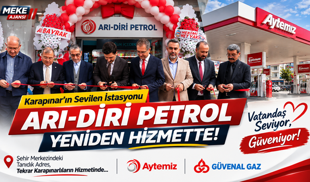 KARAPINAR’IN SEVİLEN PETROL İSTASYONU ARI-DİRİ PETROL YENİDEN HİZMETTE!