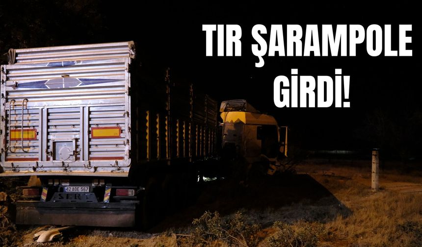 Konya-Karapınar Yolunda Tır Şarampole Girdi: 1 Yaralı