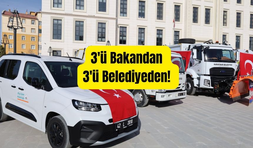 KARAPINAR BELEDİYESİ HİZMET FİLOSUNA 6 YENİ ARAÇ KAZANDIRDI