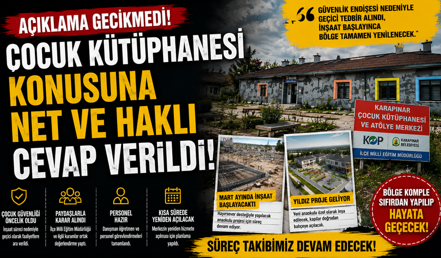 Çocuk kütüphanesi konusuna ''NET CEVAP''