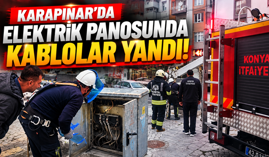 Karapınar’da Elektrik Dağıtım Panosunda Korkutan Yangın!